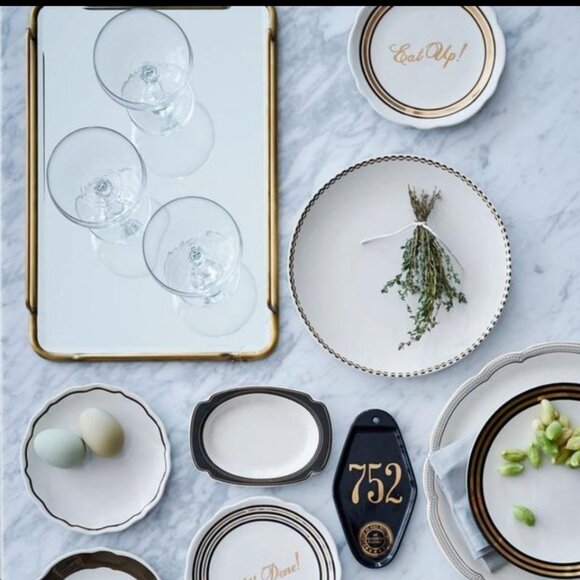 Fishs Eddy Gilded Cafe Mirror Tray - Picture 1 of 6